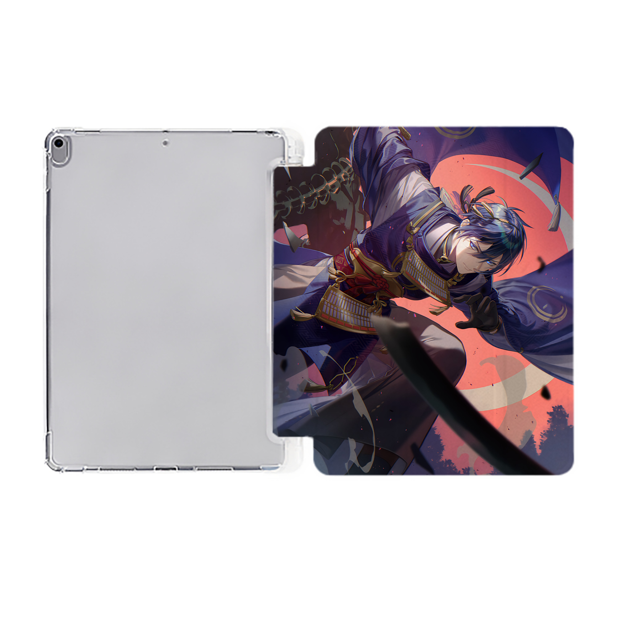 （画像用） 刀剣乱舞 Touken Ranbu IPad ケース ペン収納付き 三つ折りスタンド PUレザー×シリコン 対応機種9.5/10.5/10.9インチ